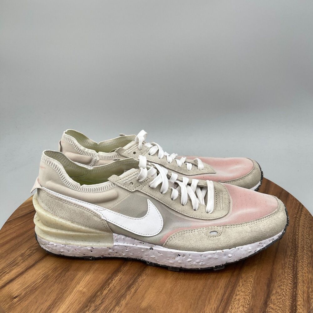 Nike Waffle One Crater Shoes Mens Size 13 Cream Orange Running Walking Sneakers